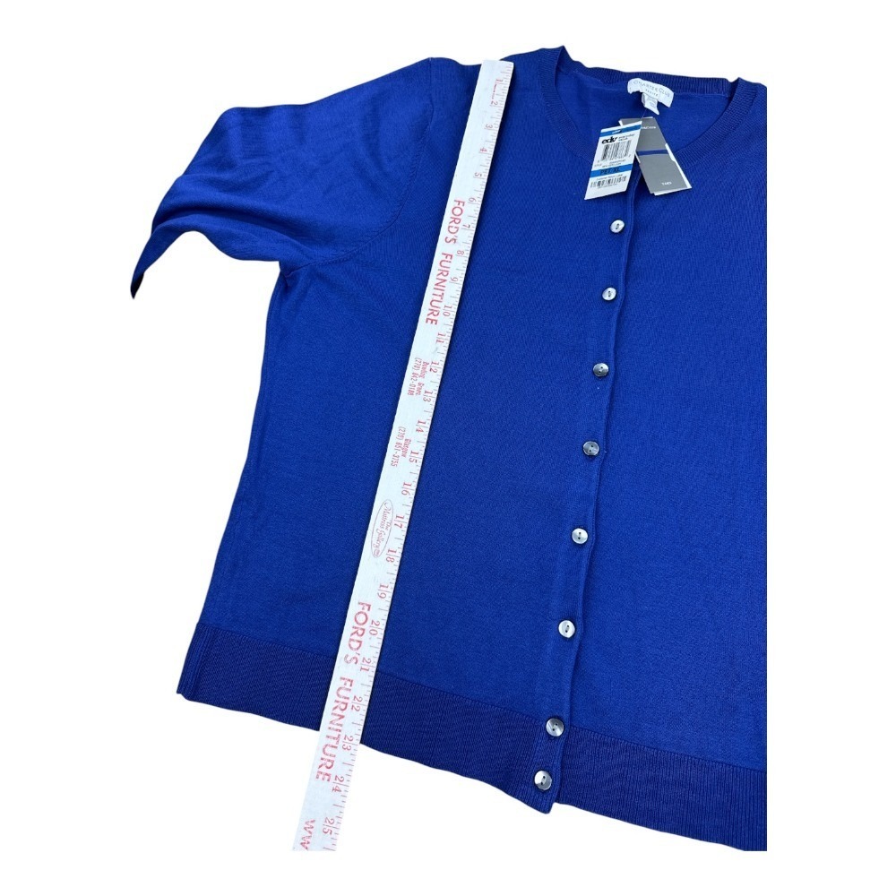 Charter Club Petite XL Cardigan Sweater New Cerulean Blue Silk Blend Timeless - Picture 4 of 6